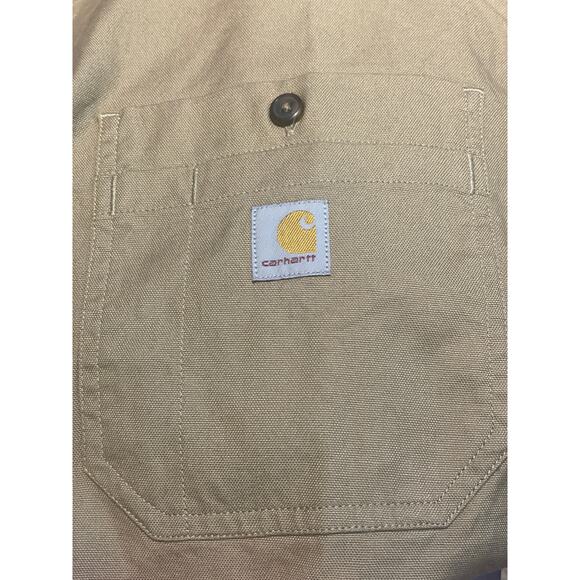 Carhartt Rugged Flex Work Shirt Mens Brown 2XL Relaxed Fit Midweight SS Canvas - Picture 2 of 6
